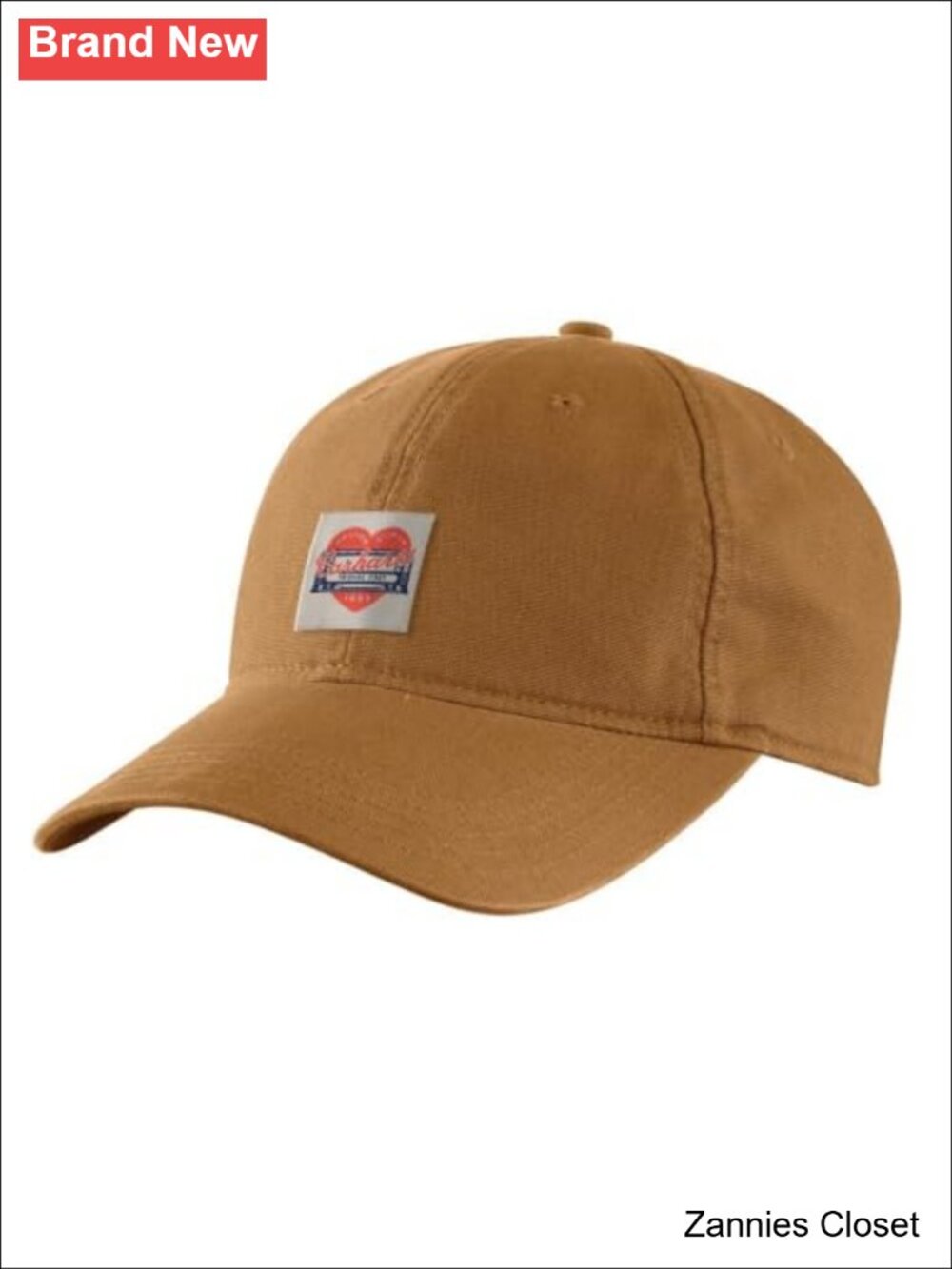 🤠 Carhartt Heart Patch Canvas Baseball Cap Adjustable Hook and Loop